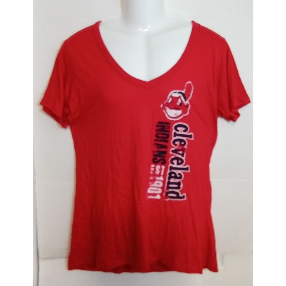 Cleveland Indians MLB V-Neck Red Shirt Women's XL